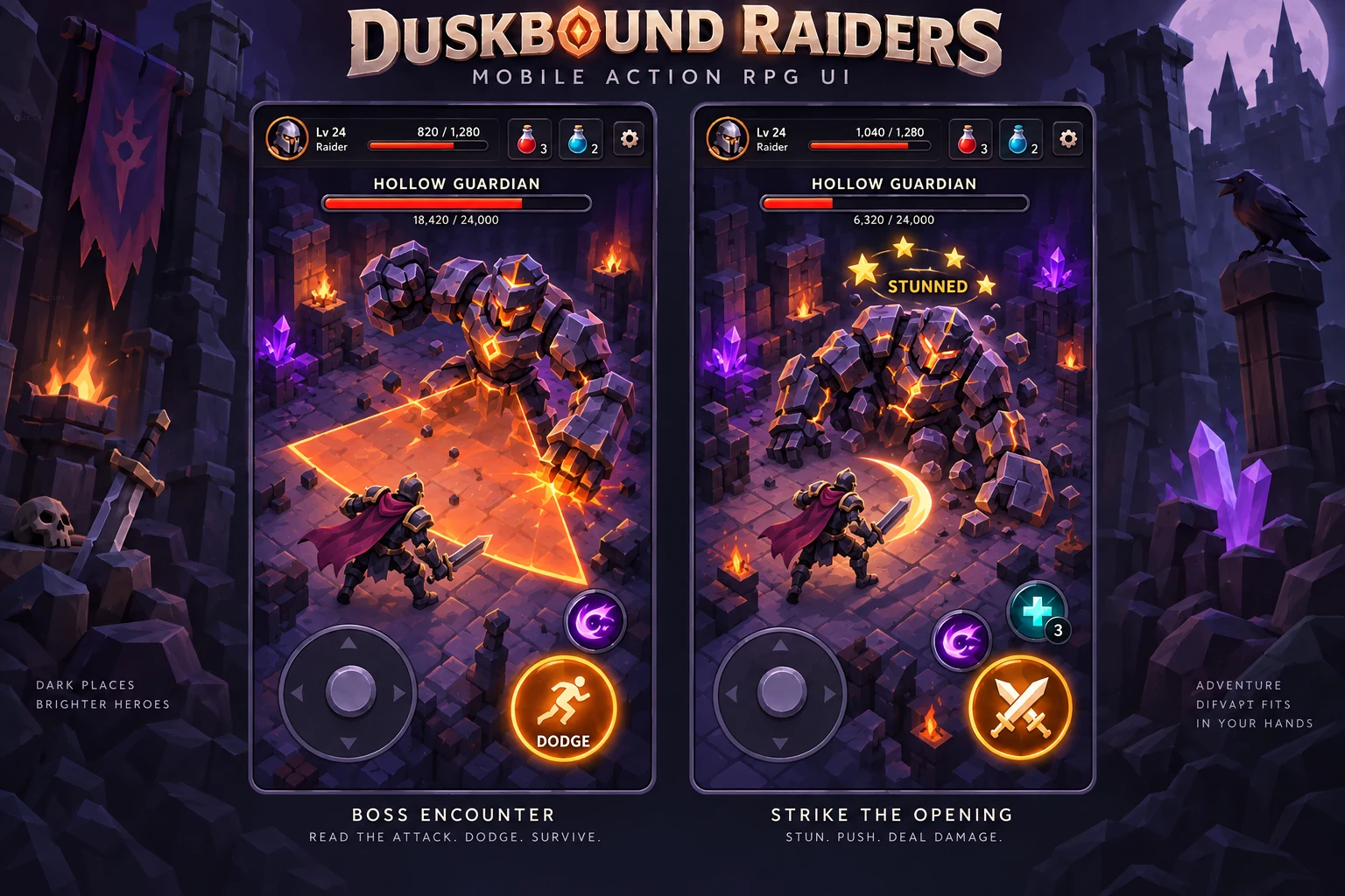 Duskbound Raiders · Boss concept screen