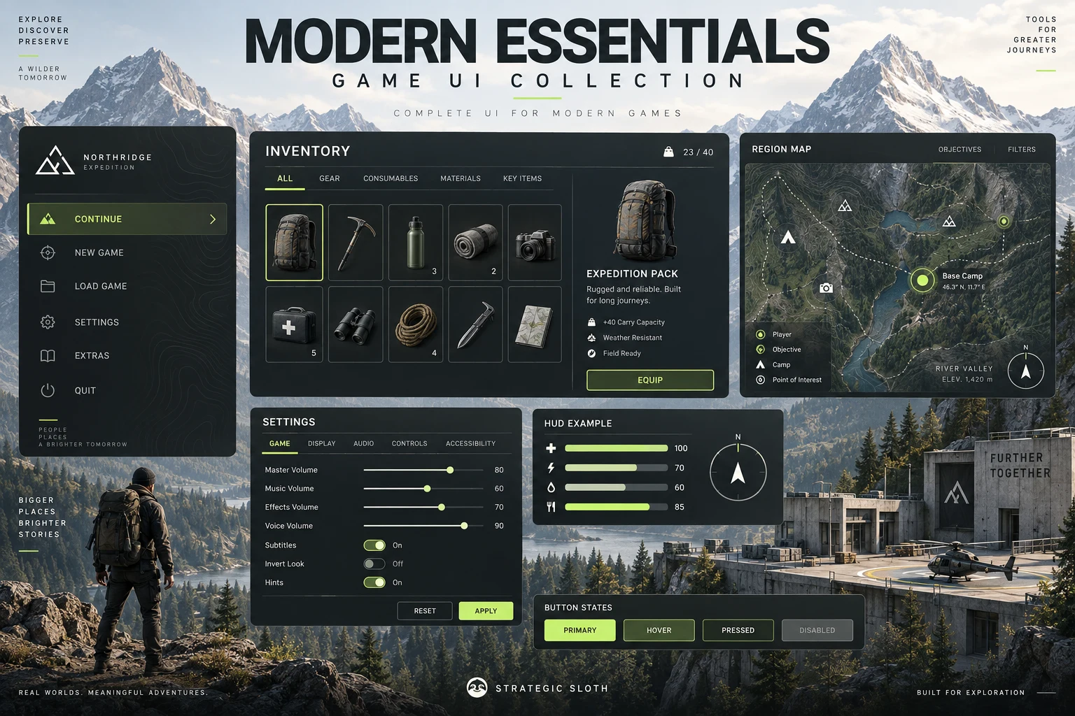 Modern Essentials collection overview with matching game screens and controls