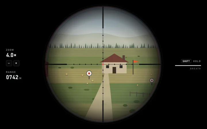 Sniper scope component: zoom, range and breath