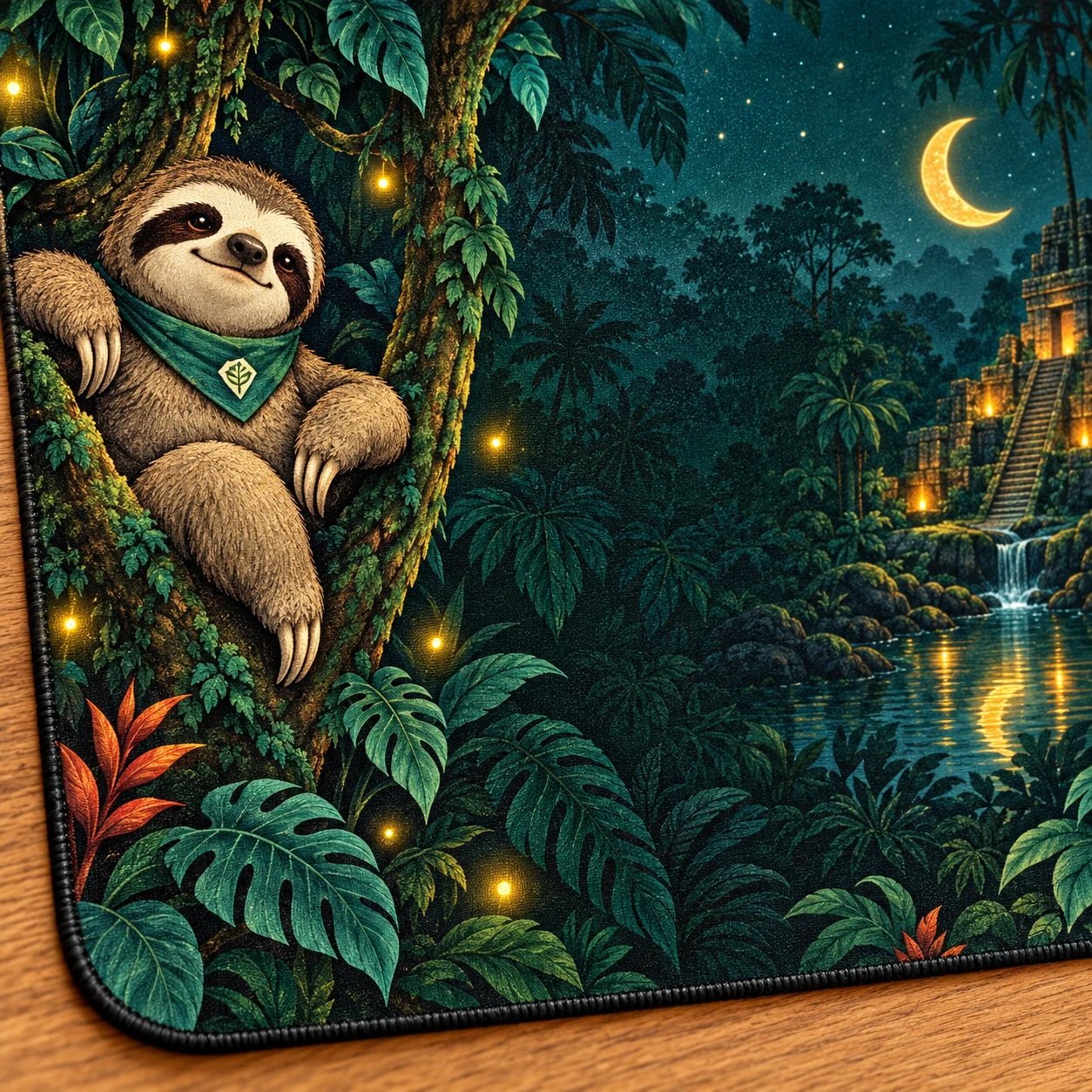 Sloth Sanctuary Desk Mat: Into the jungle
