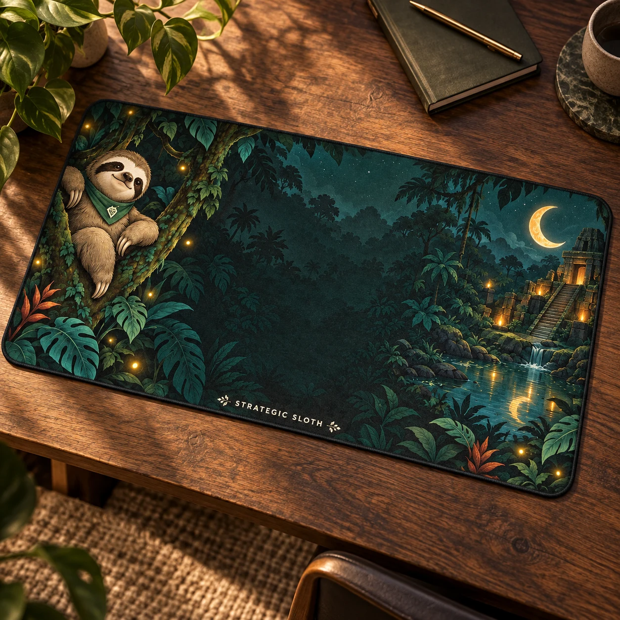 Sloth Sanctuary Desk Mat: On your desk